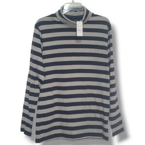 🏈*NWT* PACSUN - Small Black and Gray Striped Turtleneck Top